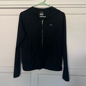 Nike Dri-Fit Black Light Weight Hoodie Jacket, Medium